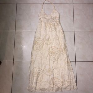 Old navy cream & tan linen and cotton maxi dress